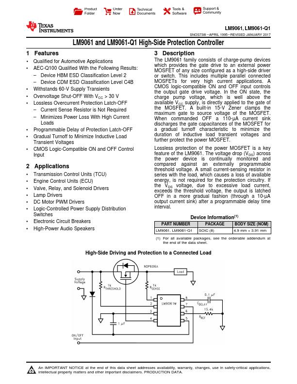 LM9061-Q1