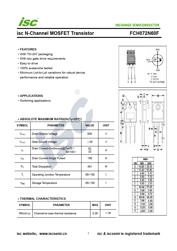 FCH072N60F