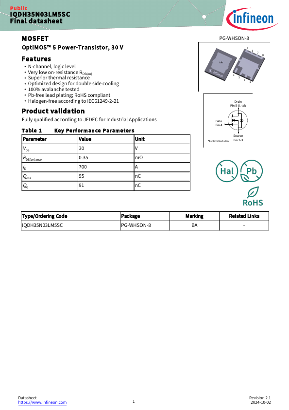 IQDH35N03LM5SC Datasheet Preview