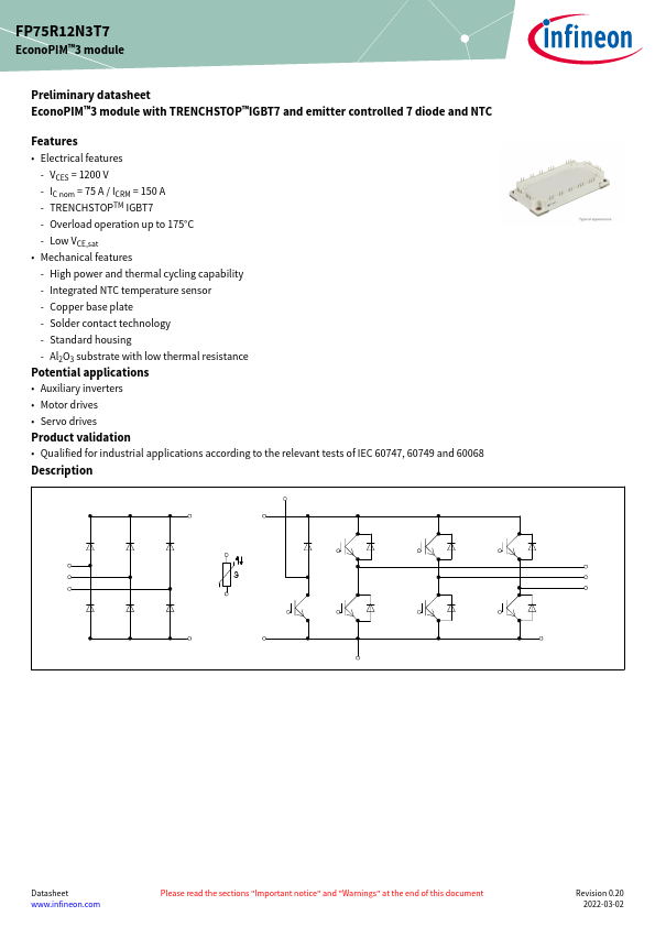 FP75R12N3T7 Datasheet Preview