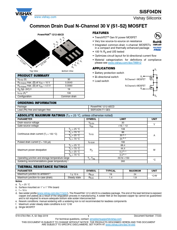 SiSF04DN Datasheet Preview