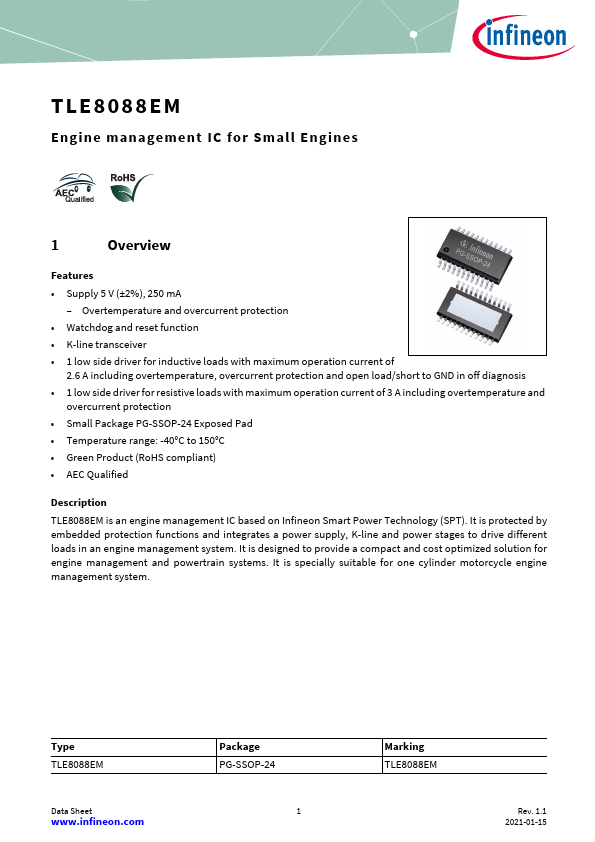 TLE8088EM Datasheet Preview