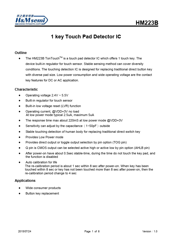HM223B Datasheet Preview