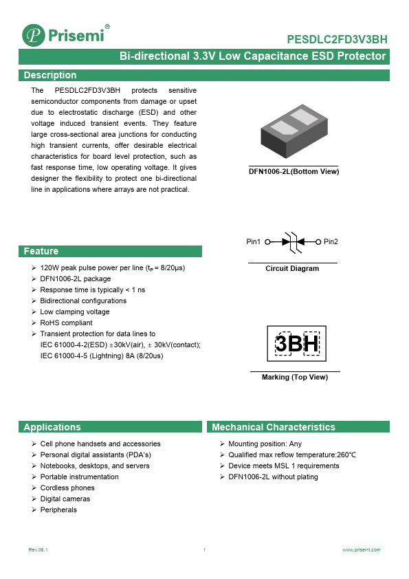 PESDLC2FD3V3BH Datasheet Preview