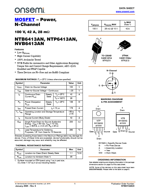 NTB6413AN Datasheet Preview