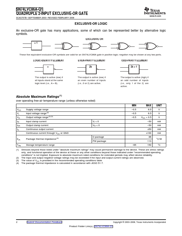 SN74LVC86A-Q1