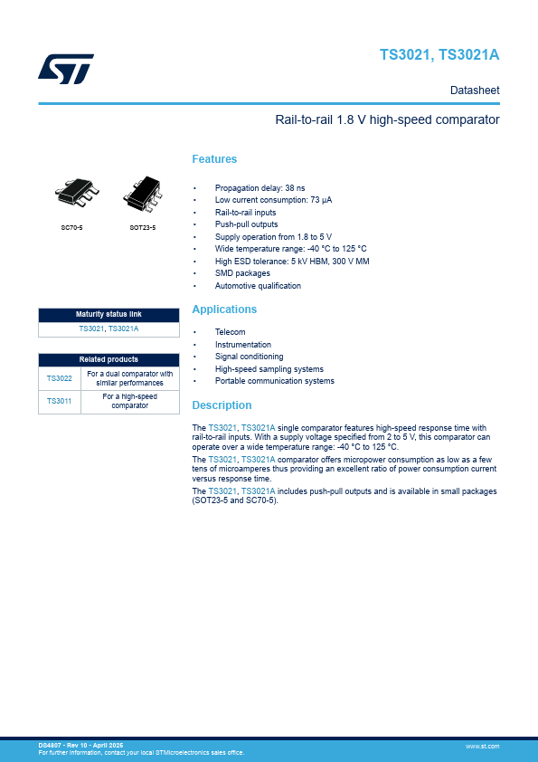 TS3021A Datasheet Preview