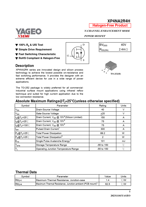 XP4NA2R4H Datasheet Preview