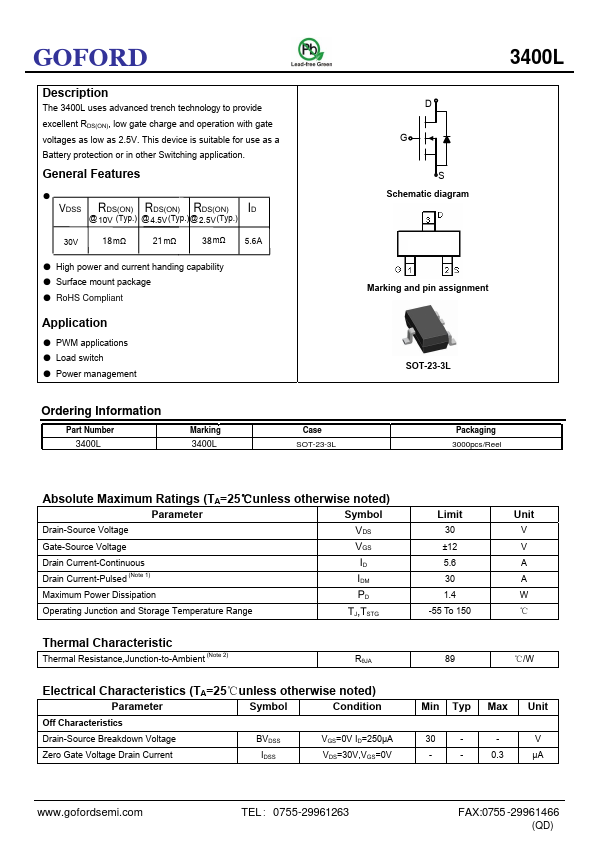3400L Datasheet Preview