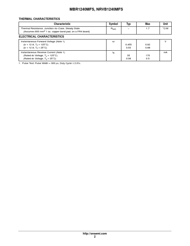 MBR1240MFST1G