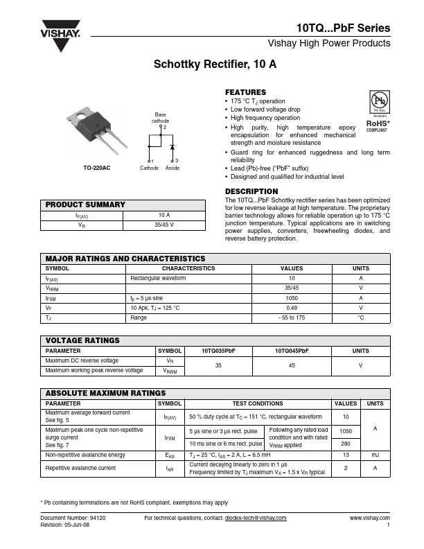 10TQ045PbF