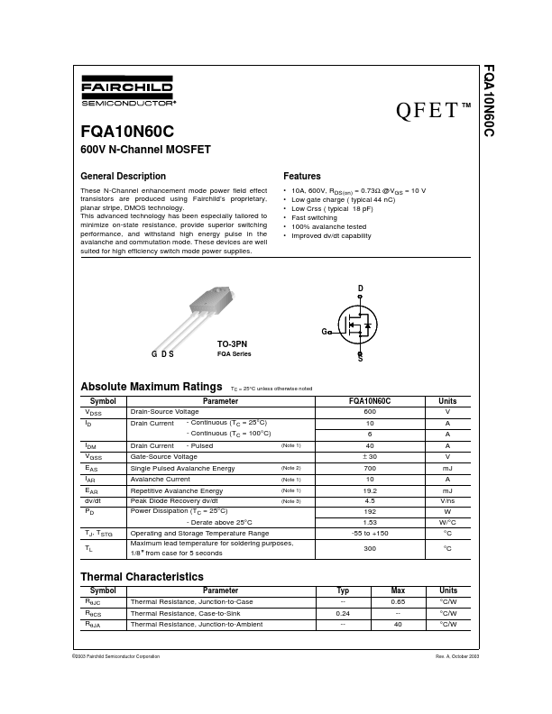 FQA10N60C