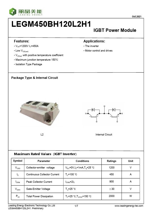 LEGM450BH120L2H1 Datasheet Preview