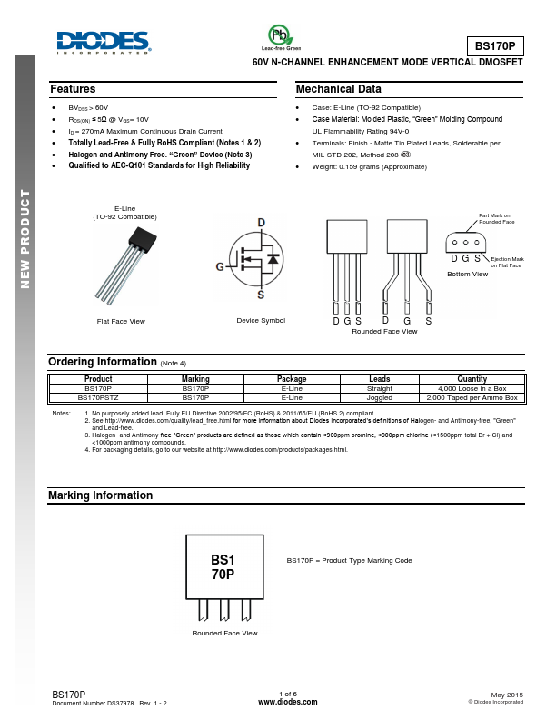 BS170P datasheet page 1 preview