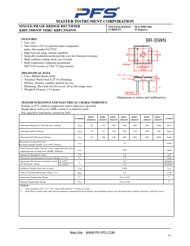 KBPC35005NW