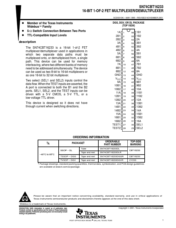 SN74CBT16233