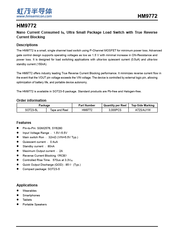 HM9772 Datasheet Preview