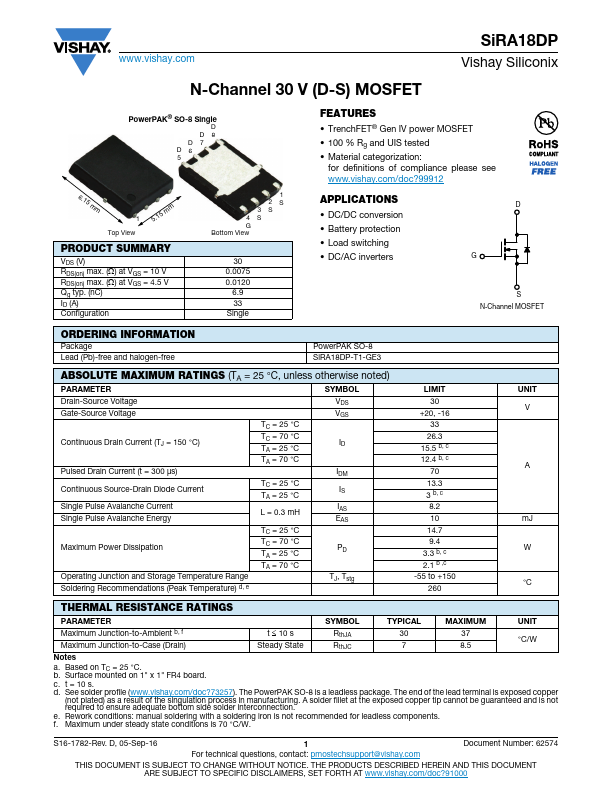 SIRA18DP Datasheet Preview