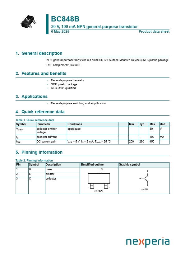 BC848B Datasheet Preview