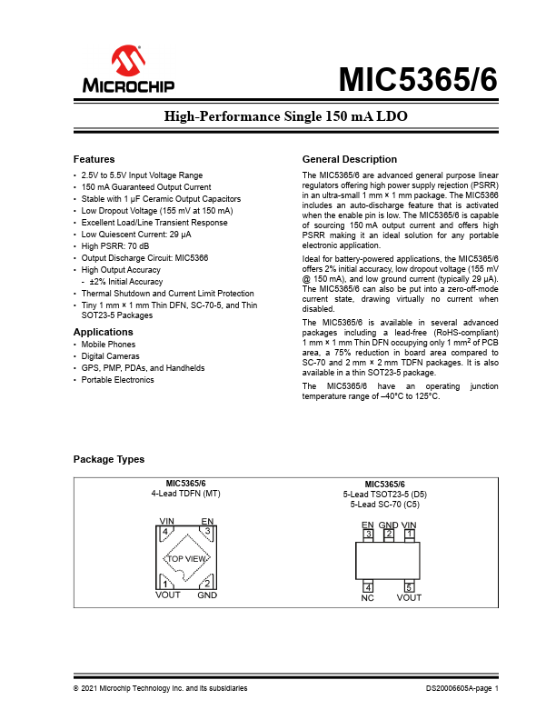 MIC5365 Datasheet Preview