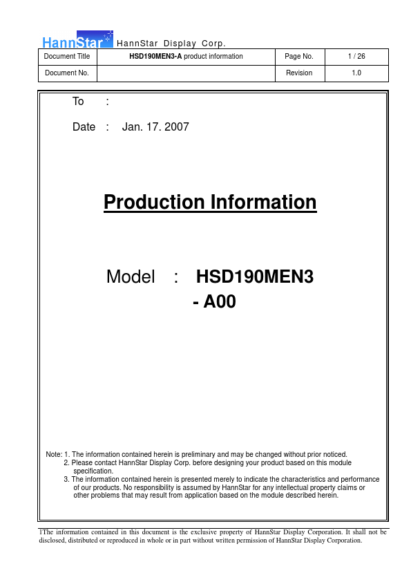 HSD190MEN3-A00