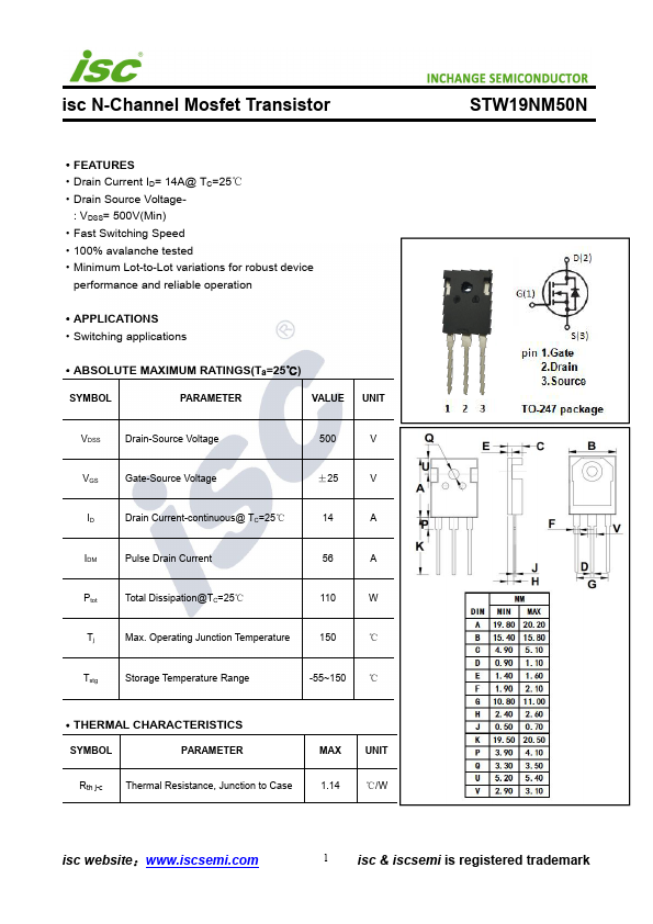 STW19NM50N