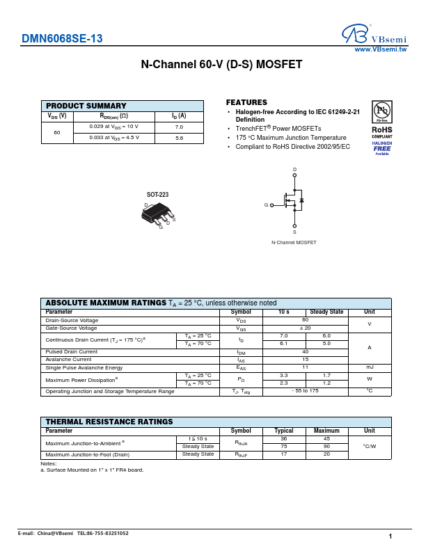 DMN6068SE-13 Datasheet Preview
