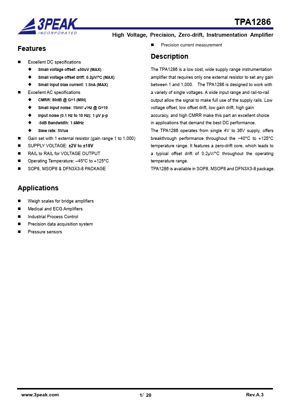 TPA1286 Datasheet Preview