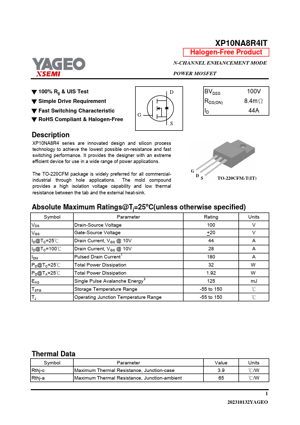 XP10NA8R4IT Datasheet Preview