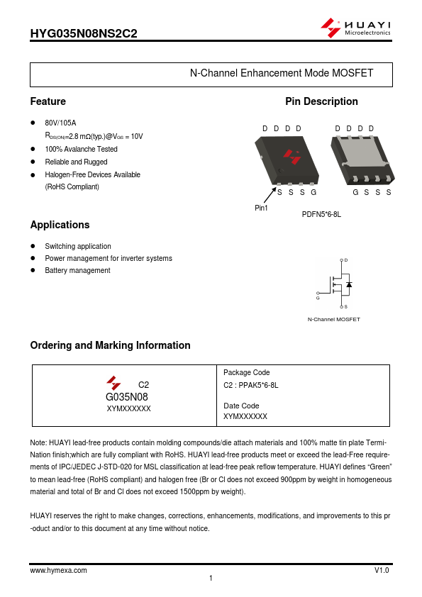 HYG035N08NS2C2 Datasheet Preview