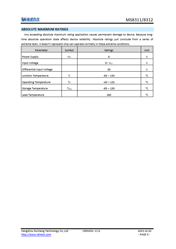 datasheet Preview Page 3