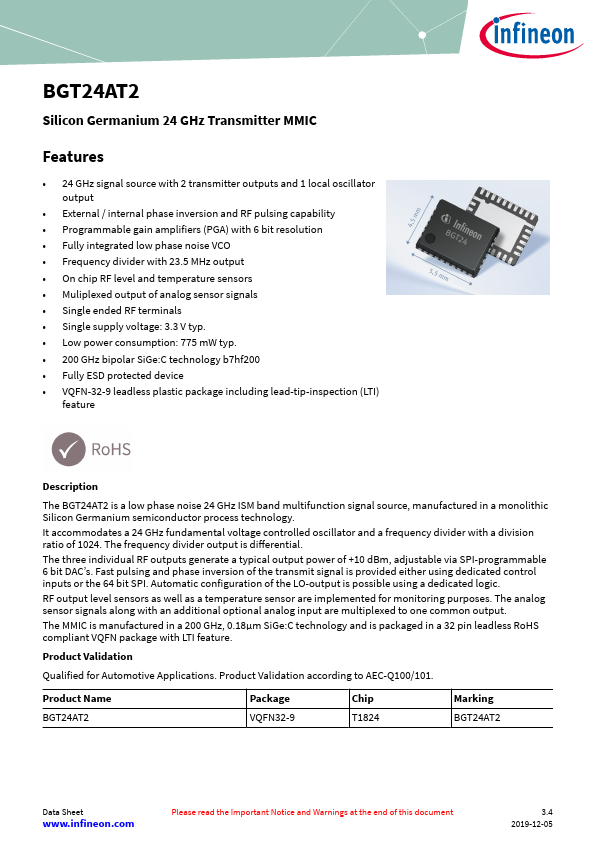 BGT24AT2 Datasheet Preview