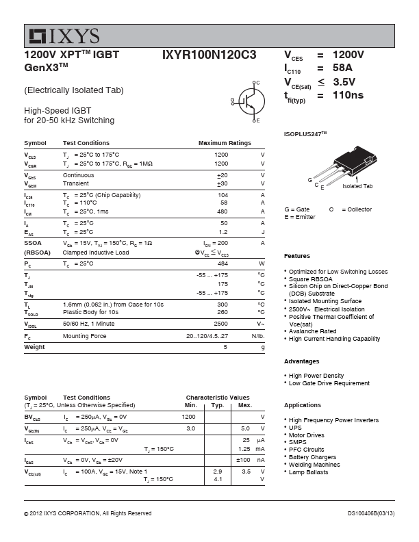 IXYR100N120C3
