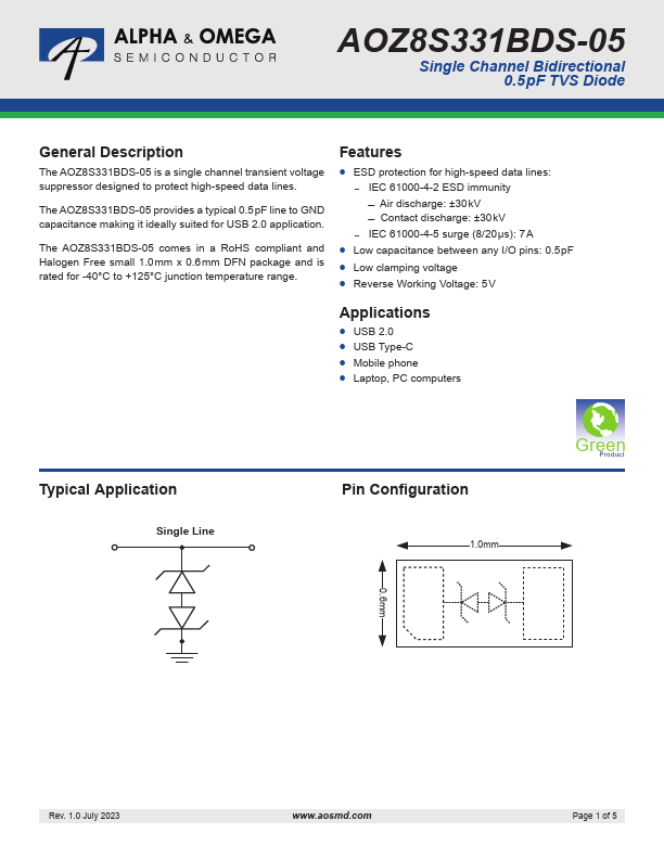 AOZ8S331BDS-05 Datasheet Preview
