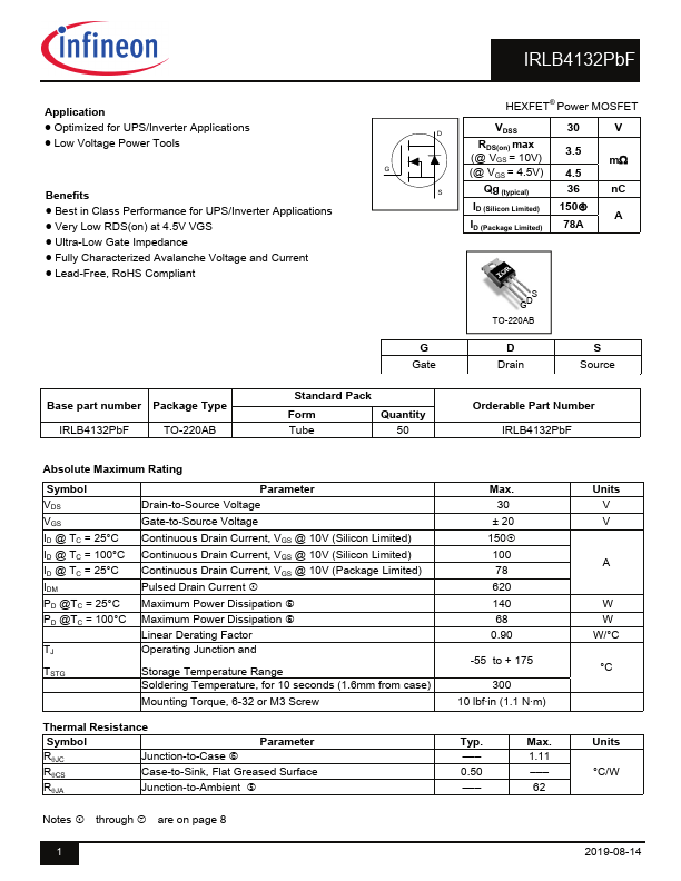 IRLB4132PbF