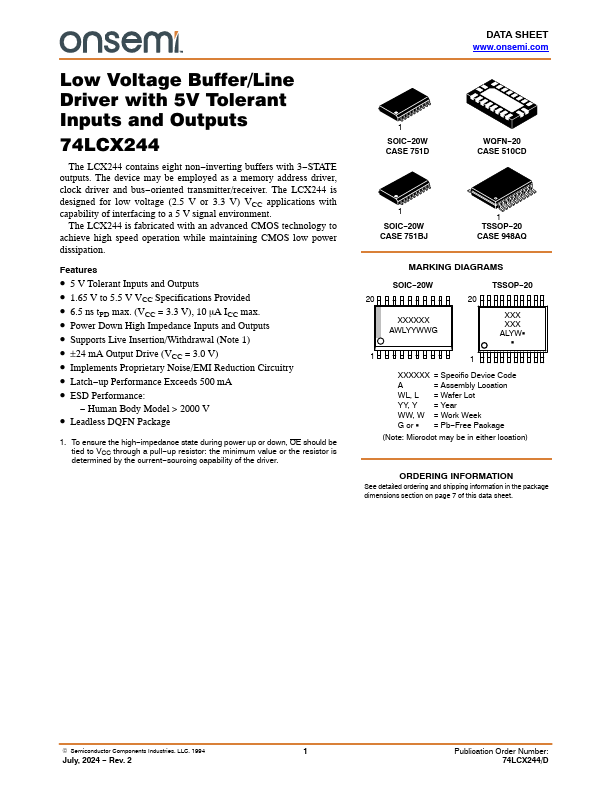 74LCX244 Datasheet Preview
