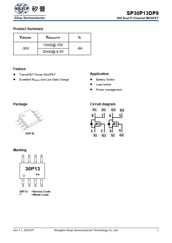 SP30P13DP8 Datasheet Preview