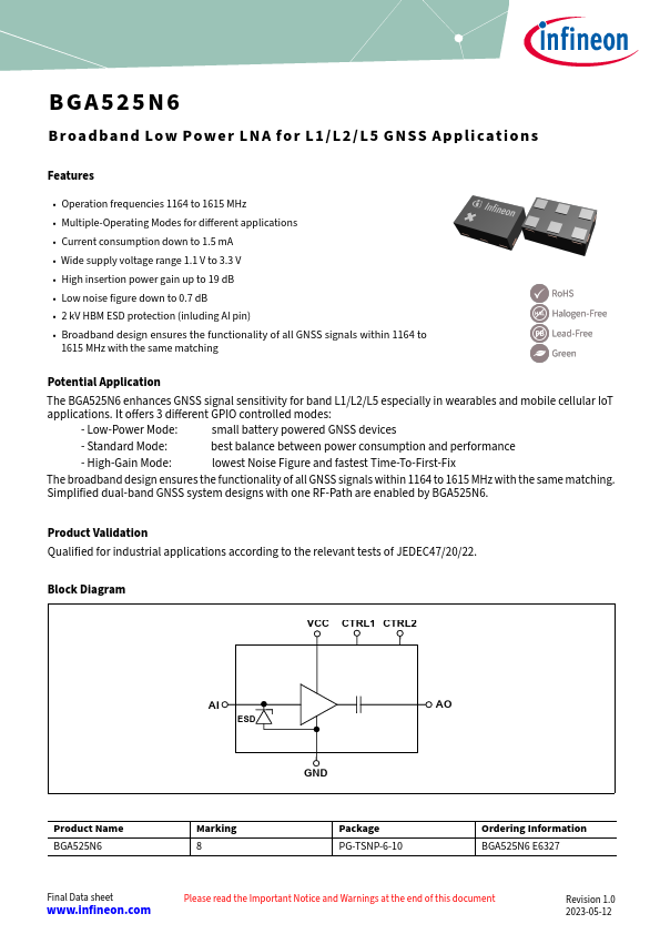 BGA525N6 Datasheet Preview
