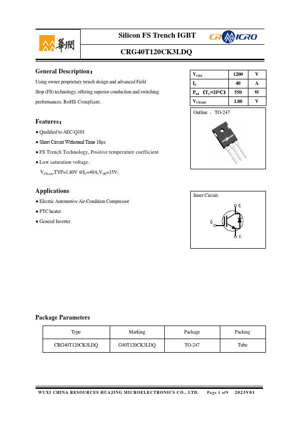 CRG40T120CK3LDQ Datasheet Preview