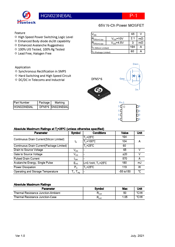 HGN023NE6AL Datasheet Preview