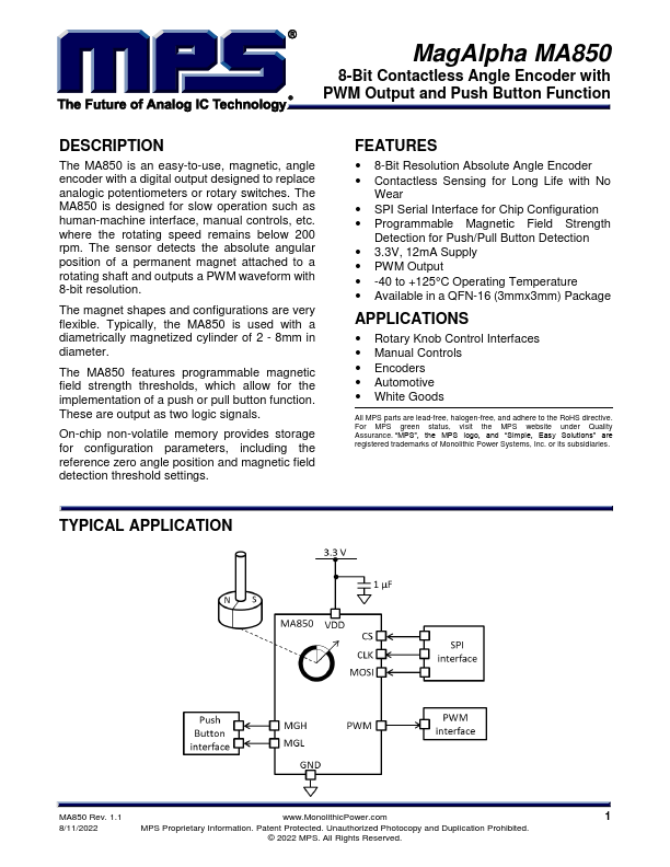 MA850 Datasheet Preview