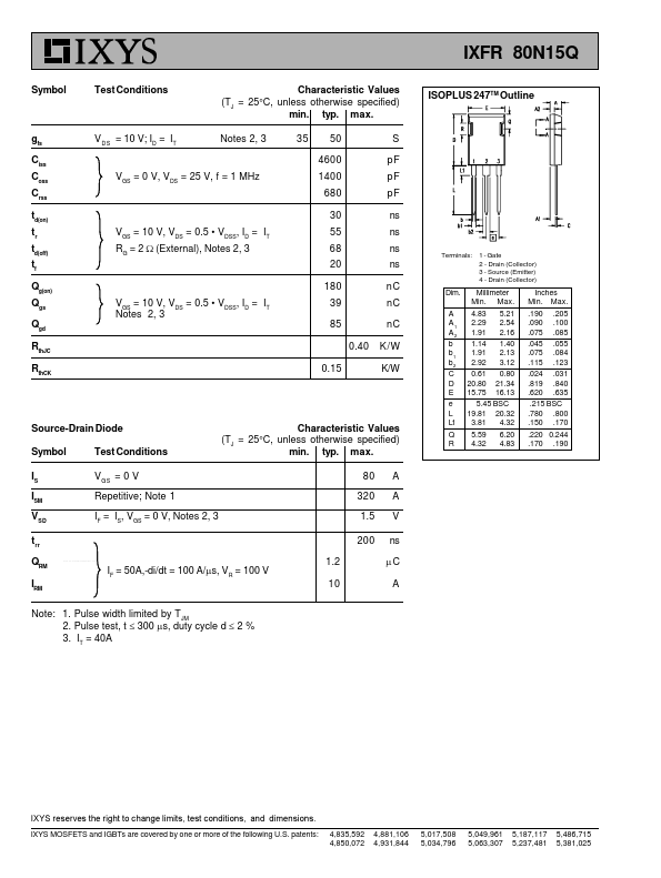 IXFR80N15Q