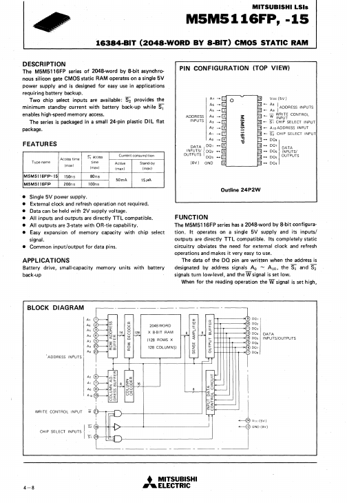 M5M5116FP-15