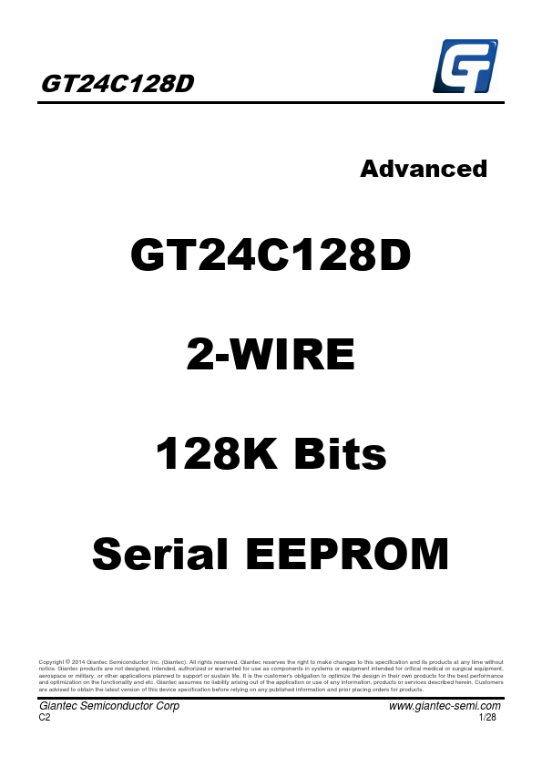 GT24C128D Datasheet Preview