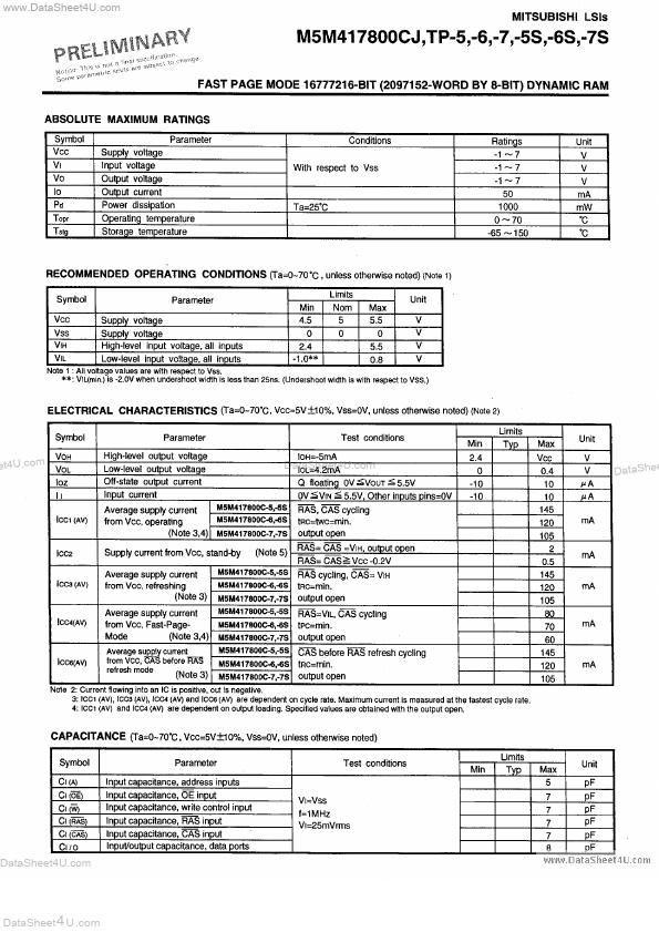 M5M417800CTP-5