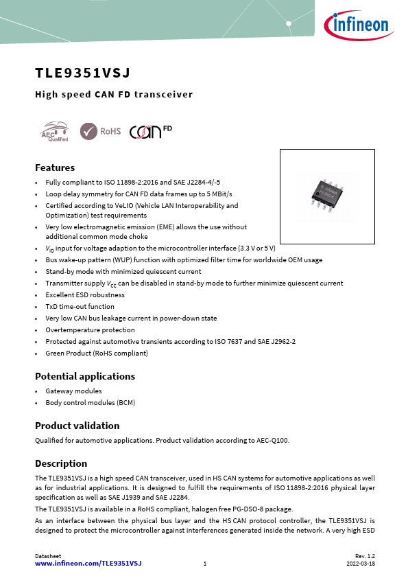 TLE9351VSJ Datasheet Preview
