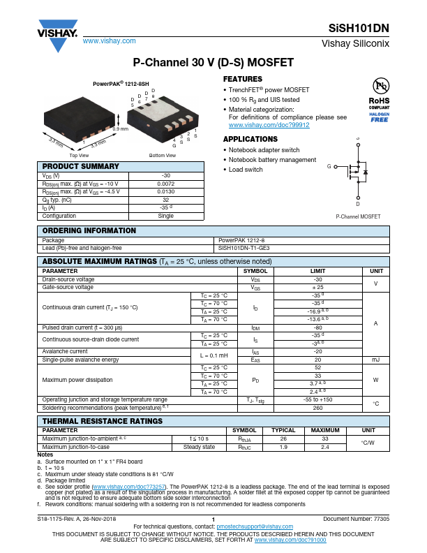 SiSH101DN Datasheet Preview