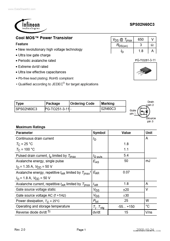 SPS02N60C3