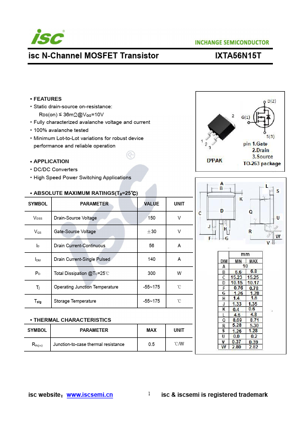 IXTA56N15T