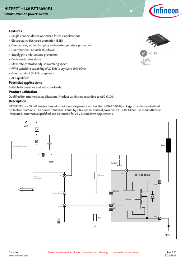 BTT3050EJ Datasheet Preview